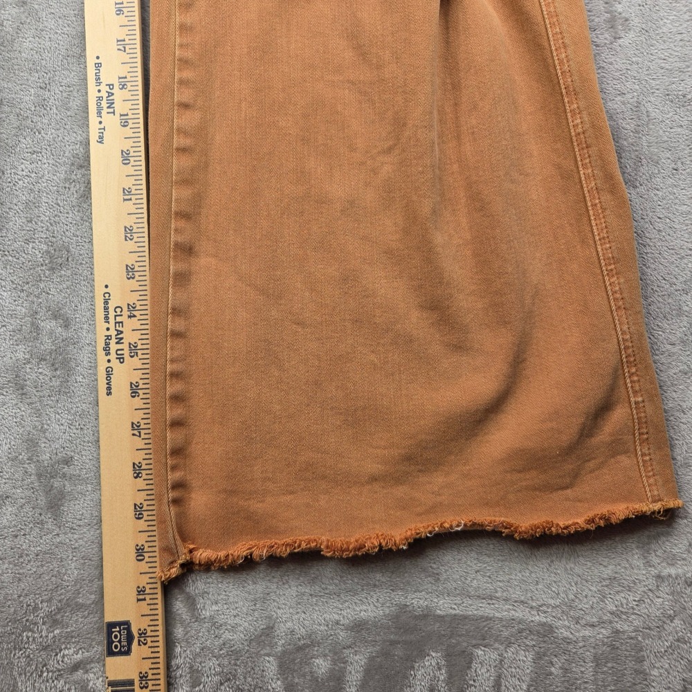 Blakeley Women 2X High Rise Flare Jeans Brown Distressed Ripped Raw Hem Boho 70s - Picture 9 of 12
